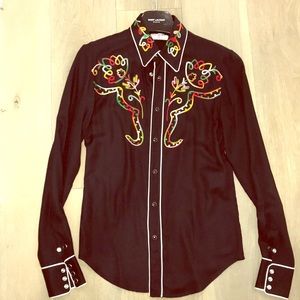 Saint Laurent embroidered western shirt. F/W 2017